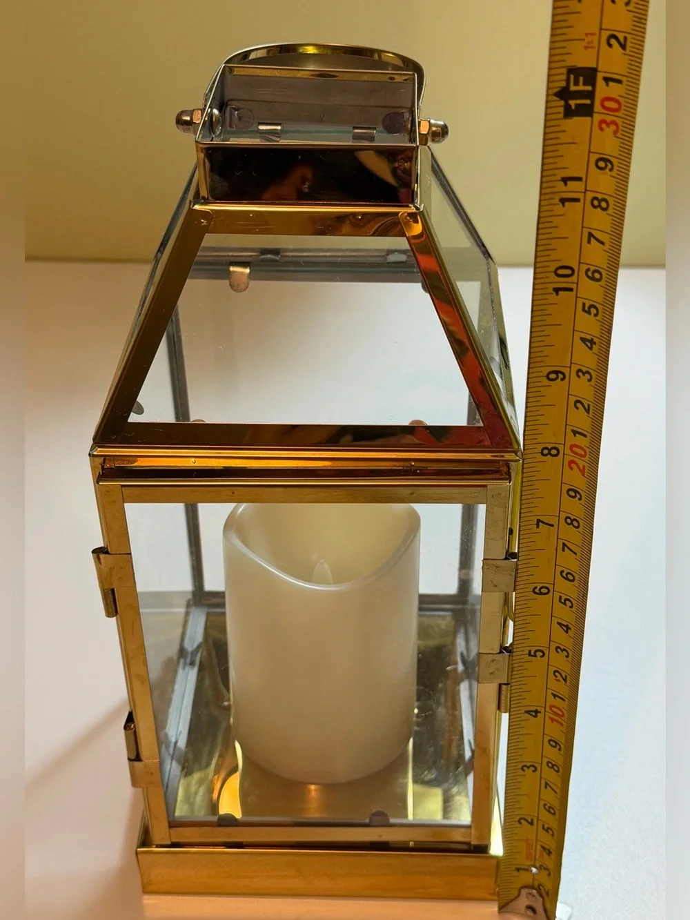 Gold Stainless Steel Candle Lantern - 12